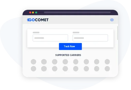 dashboard showing container tracking form