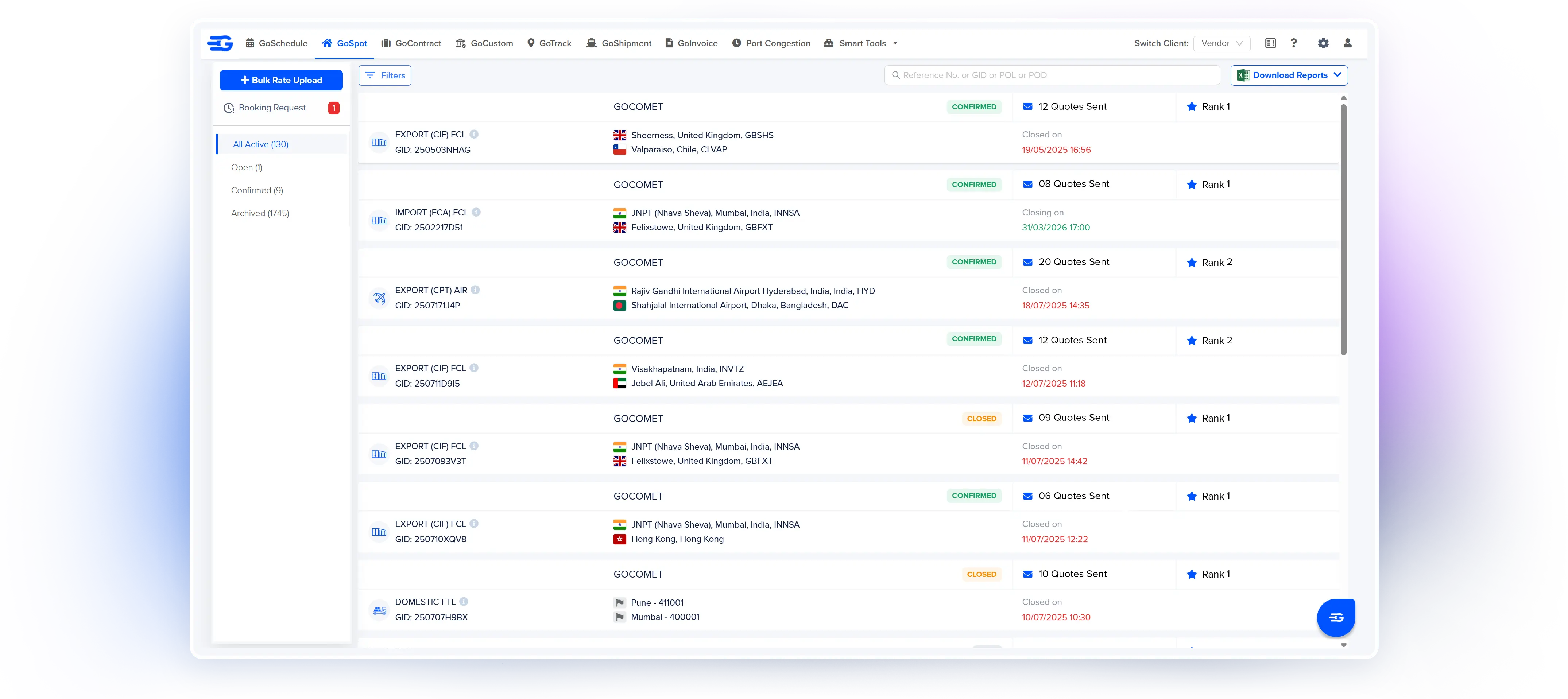 vendor dashboard
